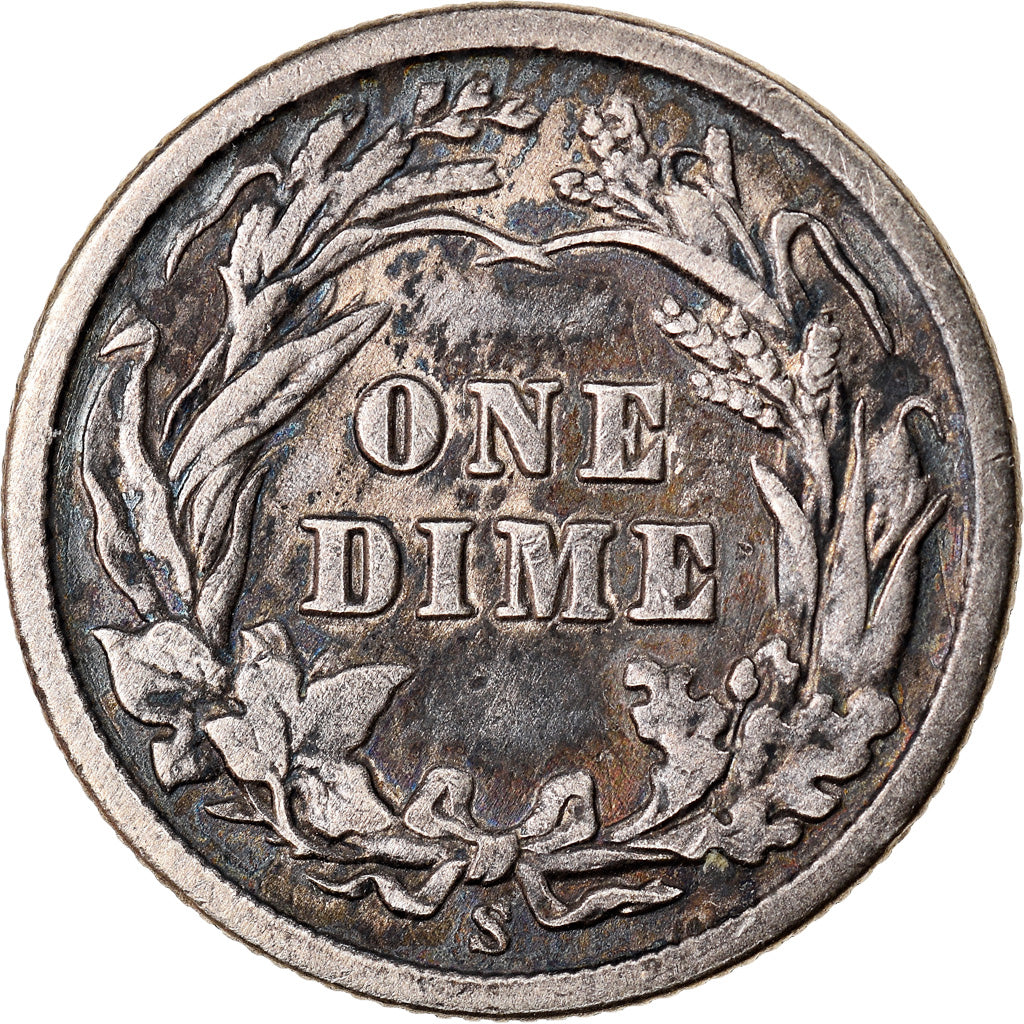 Coin, United States, Barber Dime, Dime, 1909, U.S. Mint, San Francisco