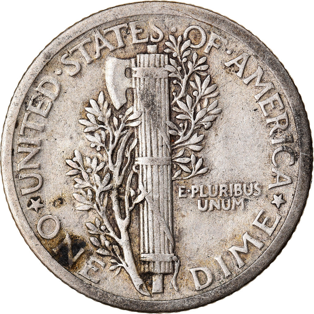 Monnaie, États-Unis, Mercury Dime, Dime, 1917, U.S. Mint, Philadelphie, TB+