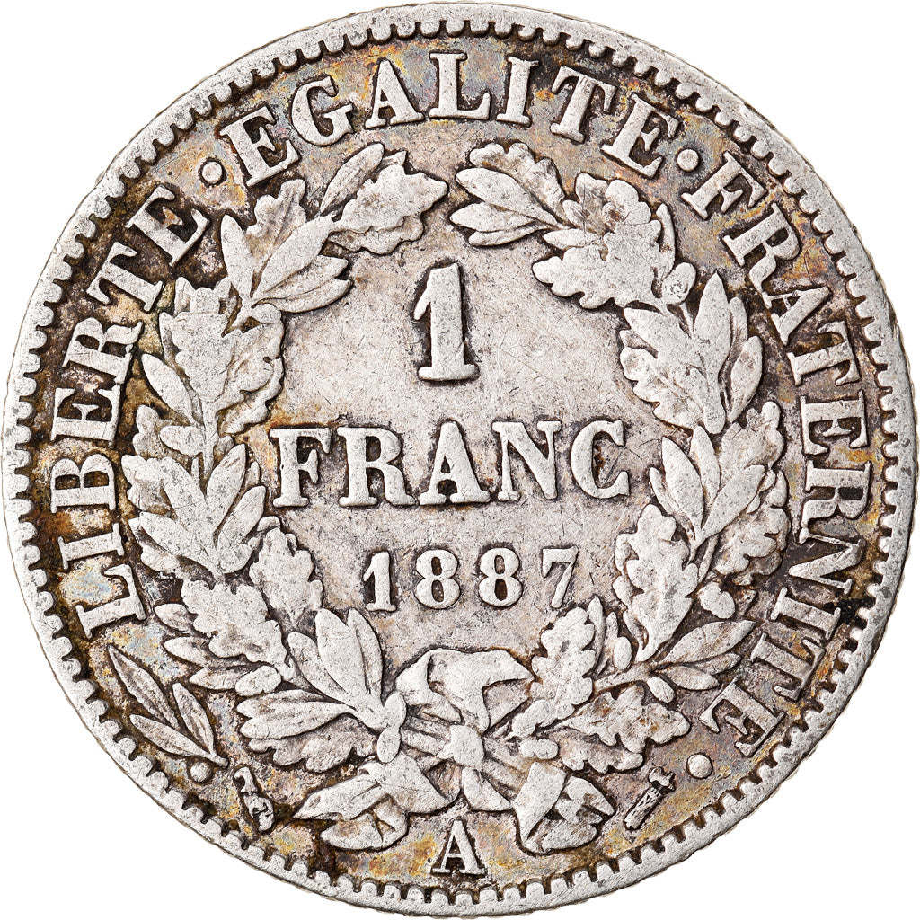 Münze, Frankreich, Cérès, Franc, 1887, Paris, SS, Silber, KM:822.1