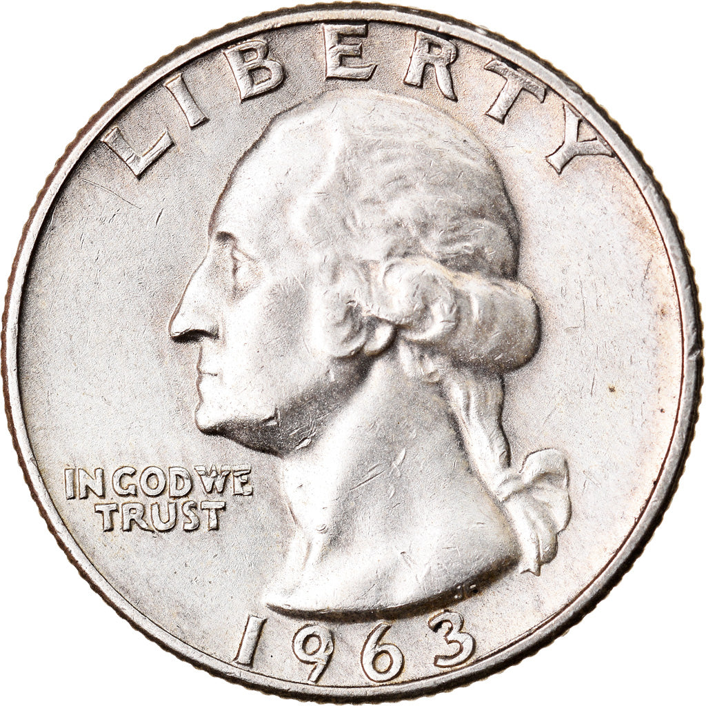 Coin, United States, Washington Quarter, Quarter, 1963, U.S. Mint, Denver