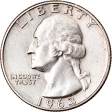 Coin, United States, Washington Quarter, Quarter, 1963, U.S. Mint, Denver