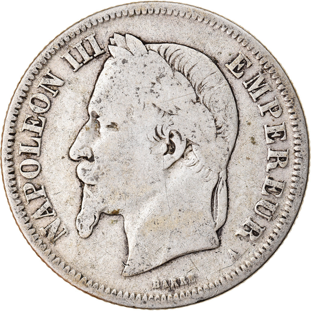 Moeda, França, Napoleon III, Napoléon III, 2 Francs, 1866, Paris, VF(20-25)