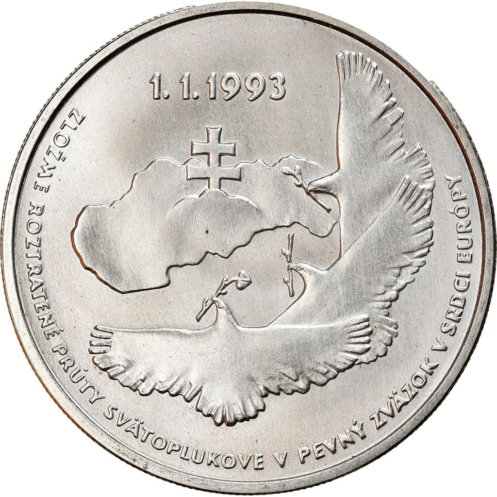 Munten, Slowakije, 100 Korun, 1993, UNC-, Zilver, KM:16
