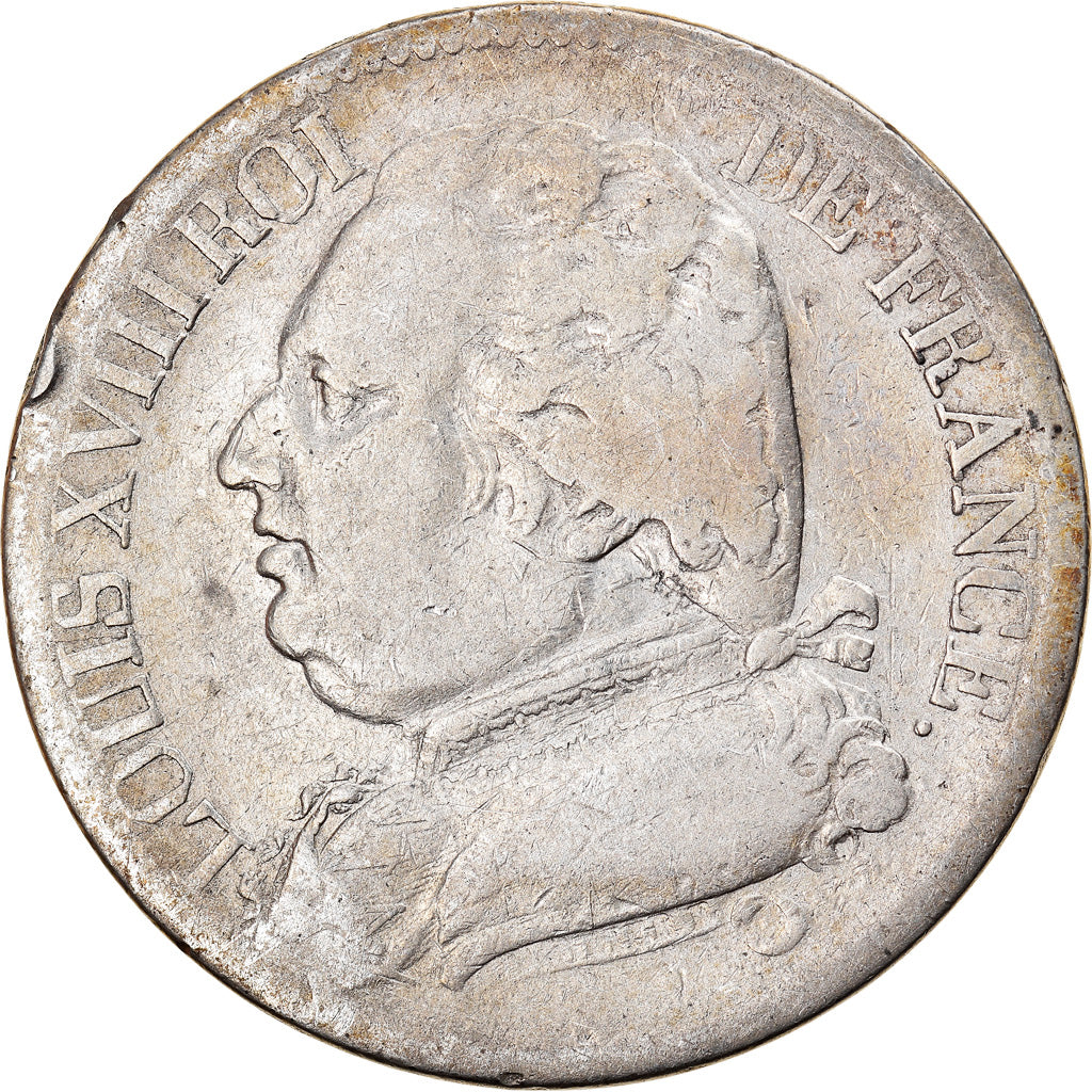 Munten, Frankrijk, Louis XVIII, Louis XVIII, 5 Francs, 1815, Bayonne, ZG+
