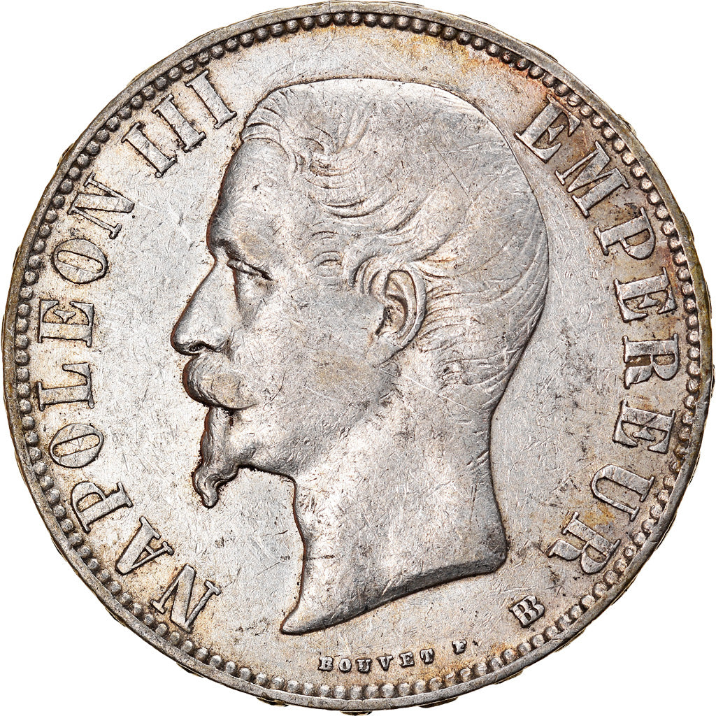Munten, Frankrijk, Napoleon III, Napoléon III, 5 Francs, 1856, Strasbourg, ZF