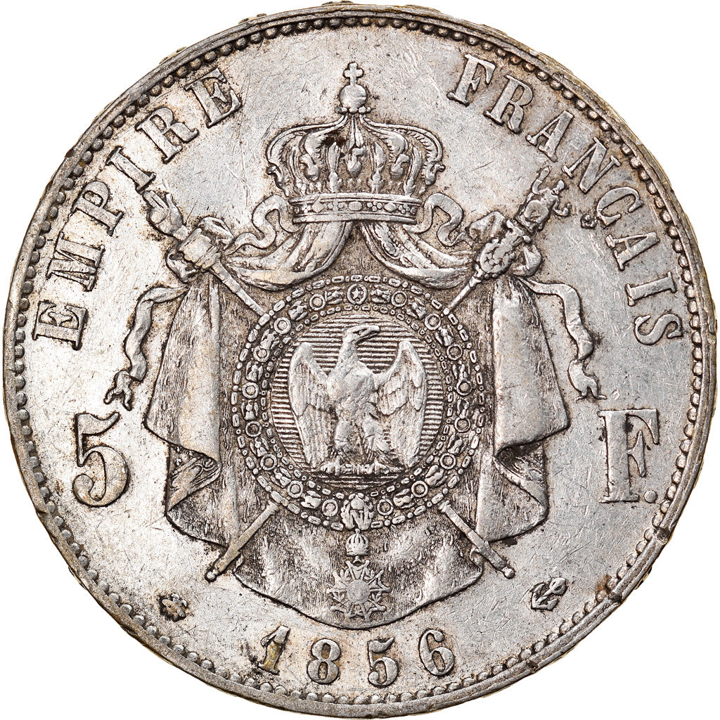 Munten, Frankrijk, Napoleon III, Napoléon III, 5 Francs, 1856, Strasbourg, ZF