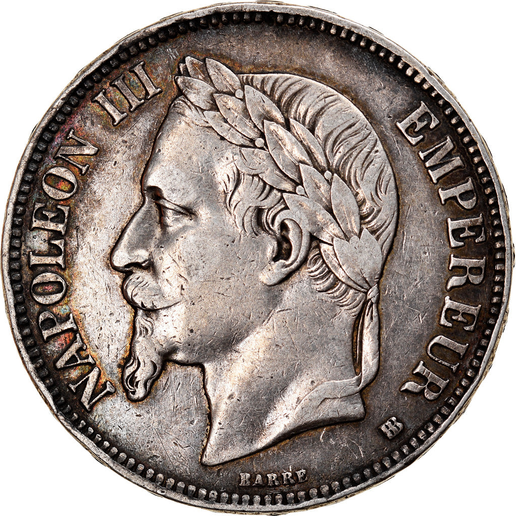 Moneta, Francja, Napoléon III, 5 Francs, 1869, Strasbourg, EF(40-45), Srebro