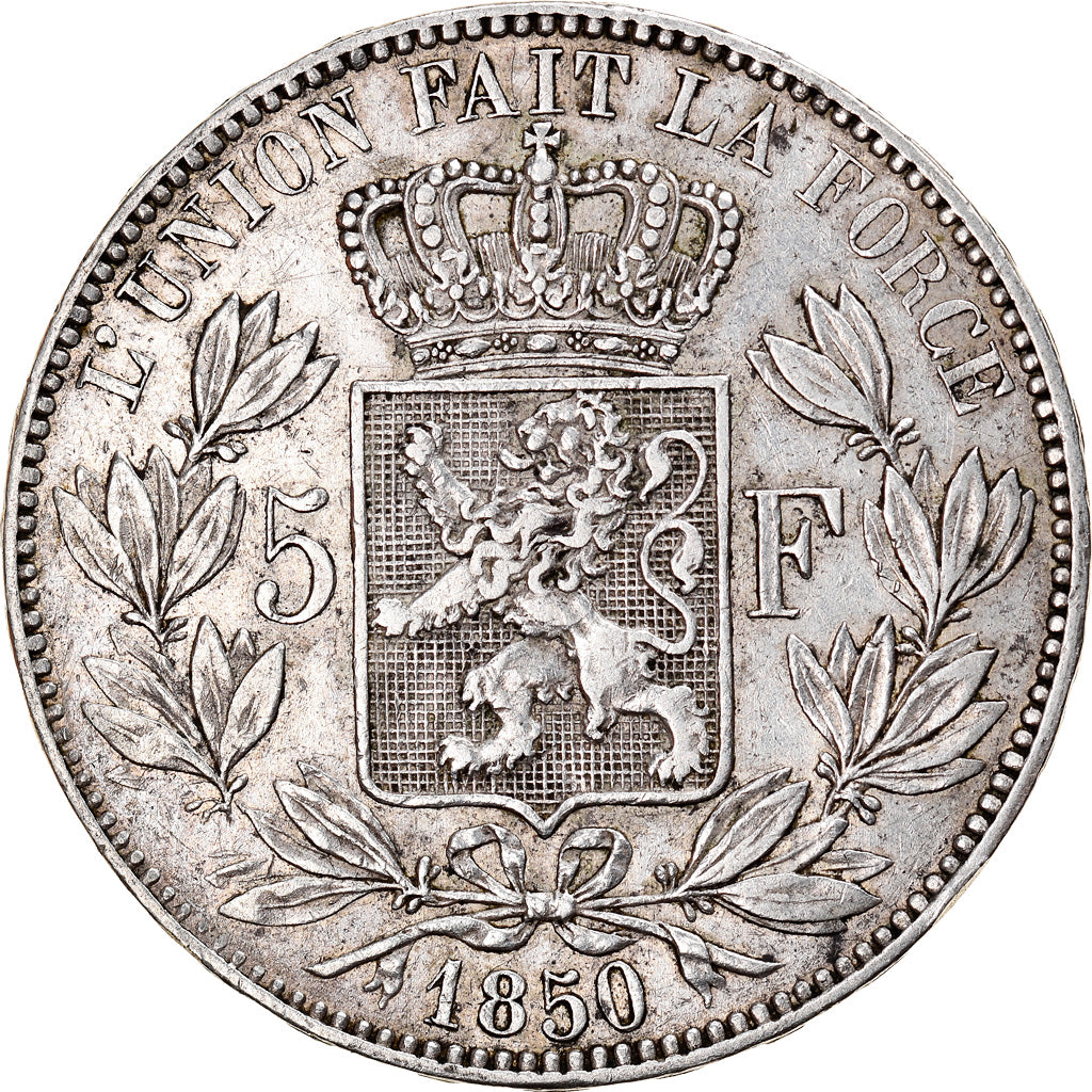 Münze, Belgien, Leopold I, 5 Francs, 5 Frank, 1850, SS, Silber, KM:17