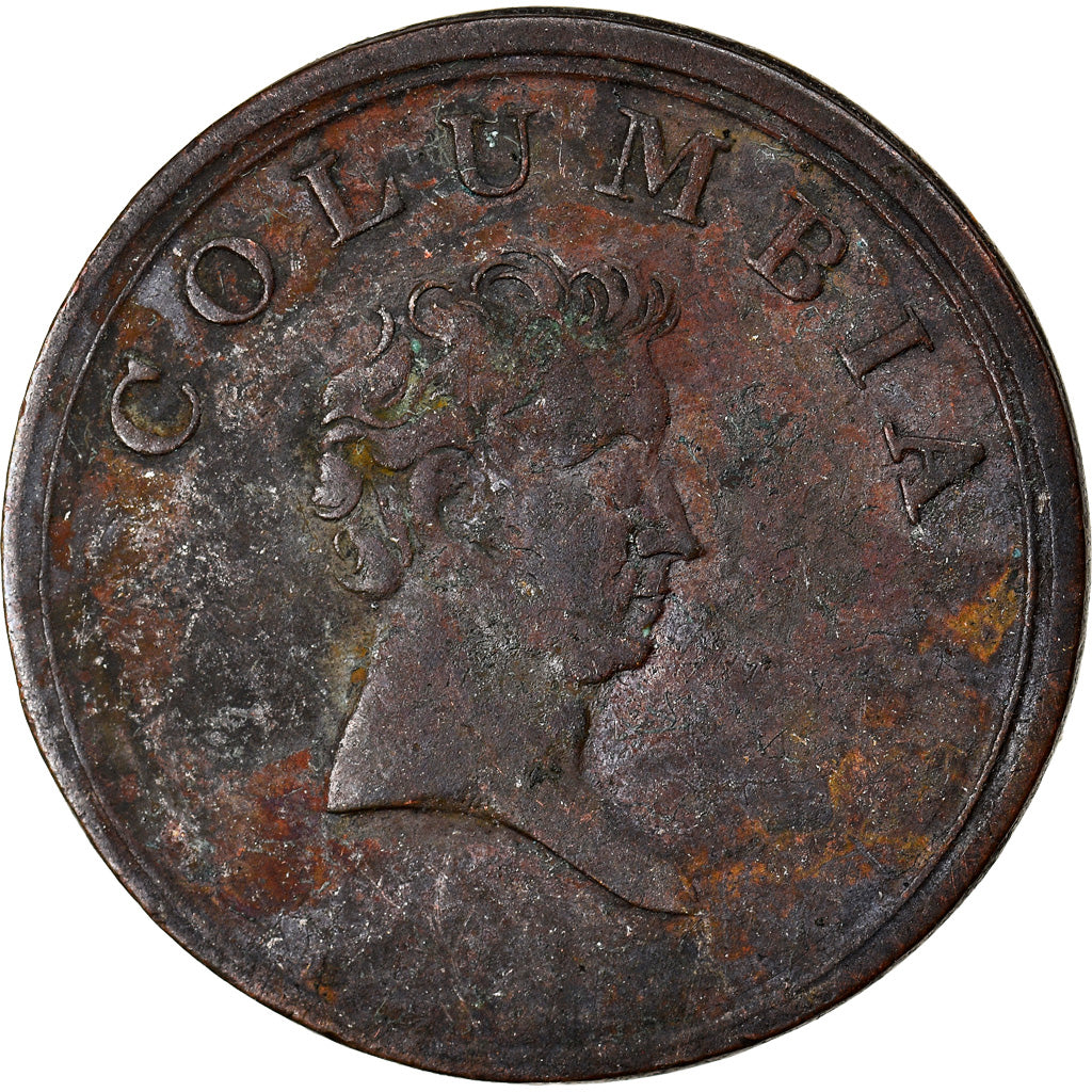 Coin, Great Britain, Columbia, Farthing Token, 1820-30, VF(20-25), Copper