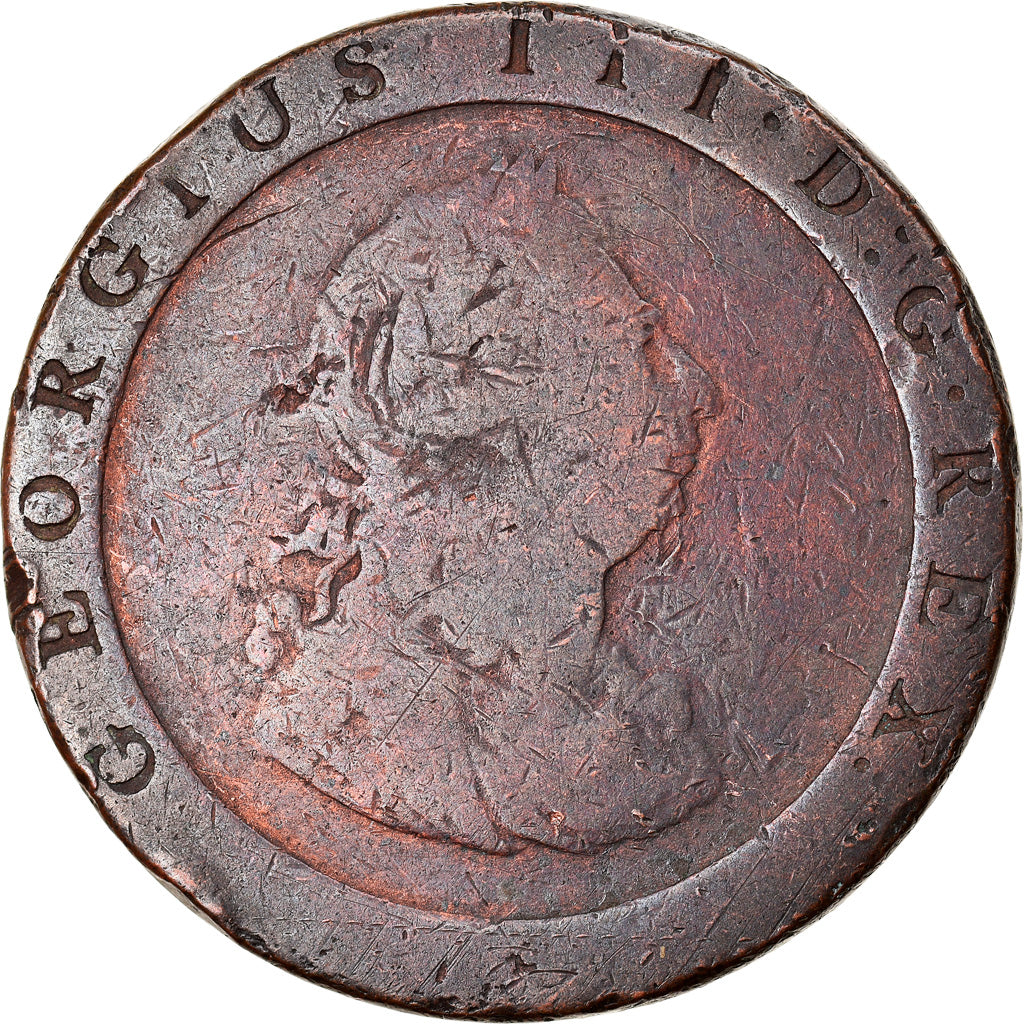 Coin, Great Britain, George III, Penny, 1797, VF(20-25), Copper, KM:618