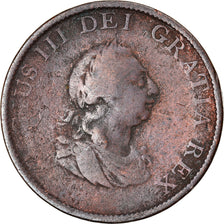 Moneta, Gran Bretagna, George III, 1/2 Penny, 1799, MB, Rame, KM:647