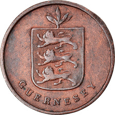 Moneda, Guernsey, Double, 1830, Heaton, MBC, Cobre, KM:1