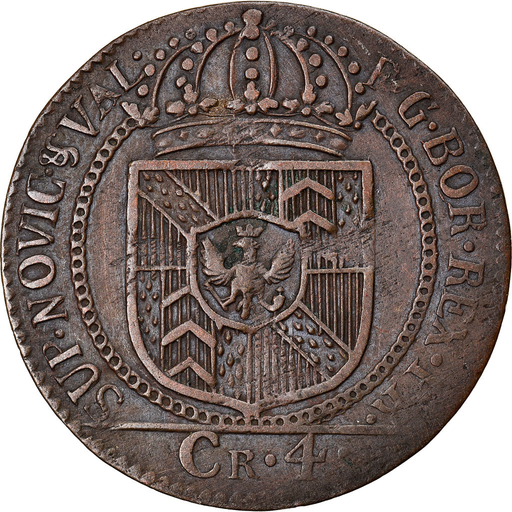 Coin, SWISS CANTONS, NEUCHATEL, 4 Kreuzer, 1793, Neuenburg, EF(40-45), Billon