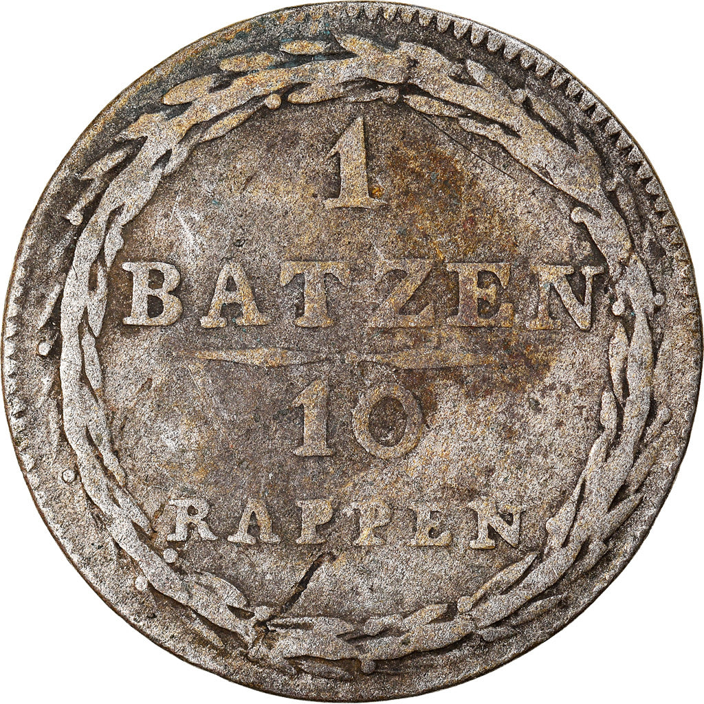 Coin, SWISS CANTONS, LUZERN, Batzen-10 Rappen, 1813, VF(20-25), Billon, KM:107