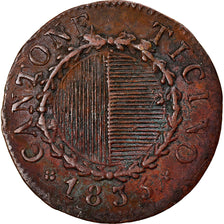 Moneta, CANTONI SVIZZERI, TICINO, 3 Denari, 1835, MB+, Rame, KM:5