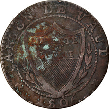 Moneta, CANTONI SVIZZERI, VAUD, 1/2 Batzen-5 Rappen, 1806, MB, Biglione, KM:6