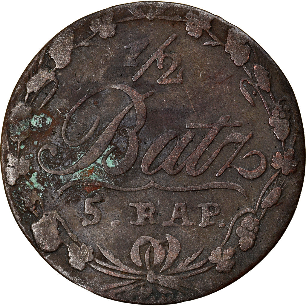 Moneta, CANTONI SVIZZERI, VAUD, 1/2 Batzen-5 Rappen, 1806, MB, Biglione, KM:6
