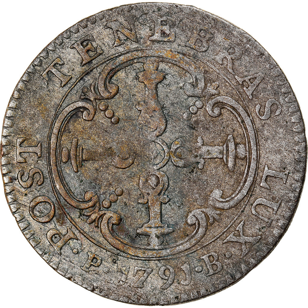 Coin, SWISS CANTONS, GENEVA, 3 Sols, 1791, VF(30-35), Billon, KM:89