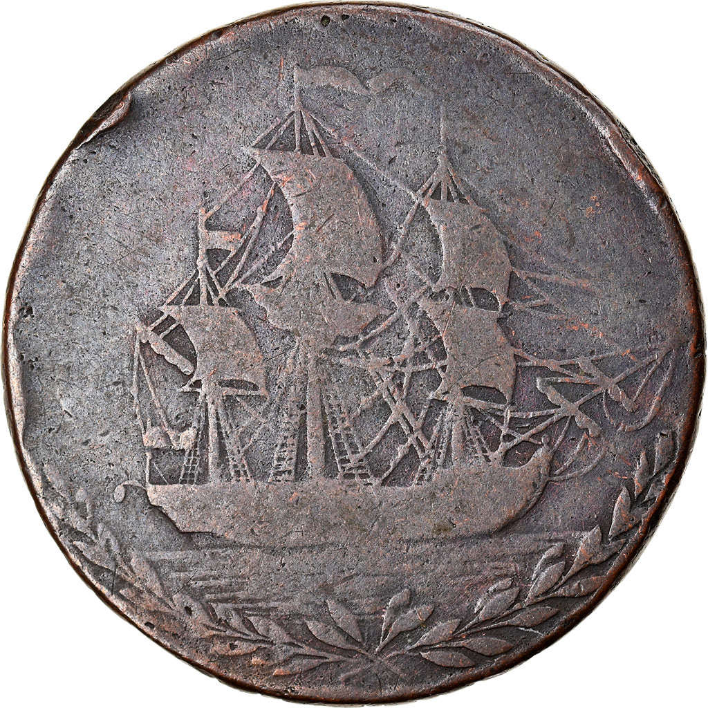 Coin, Great Britain, Yorkshire, Halfpenny Token, 1791, Hull, VF(20-25), Copper