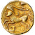 Treviri, 1/4 statère à la lyre, ca. 100-60 BC, Uncertain Mint, Electro, MBC+