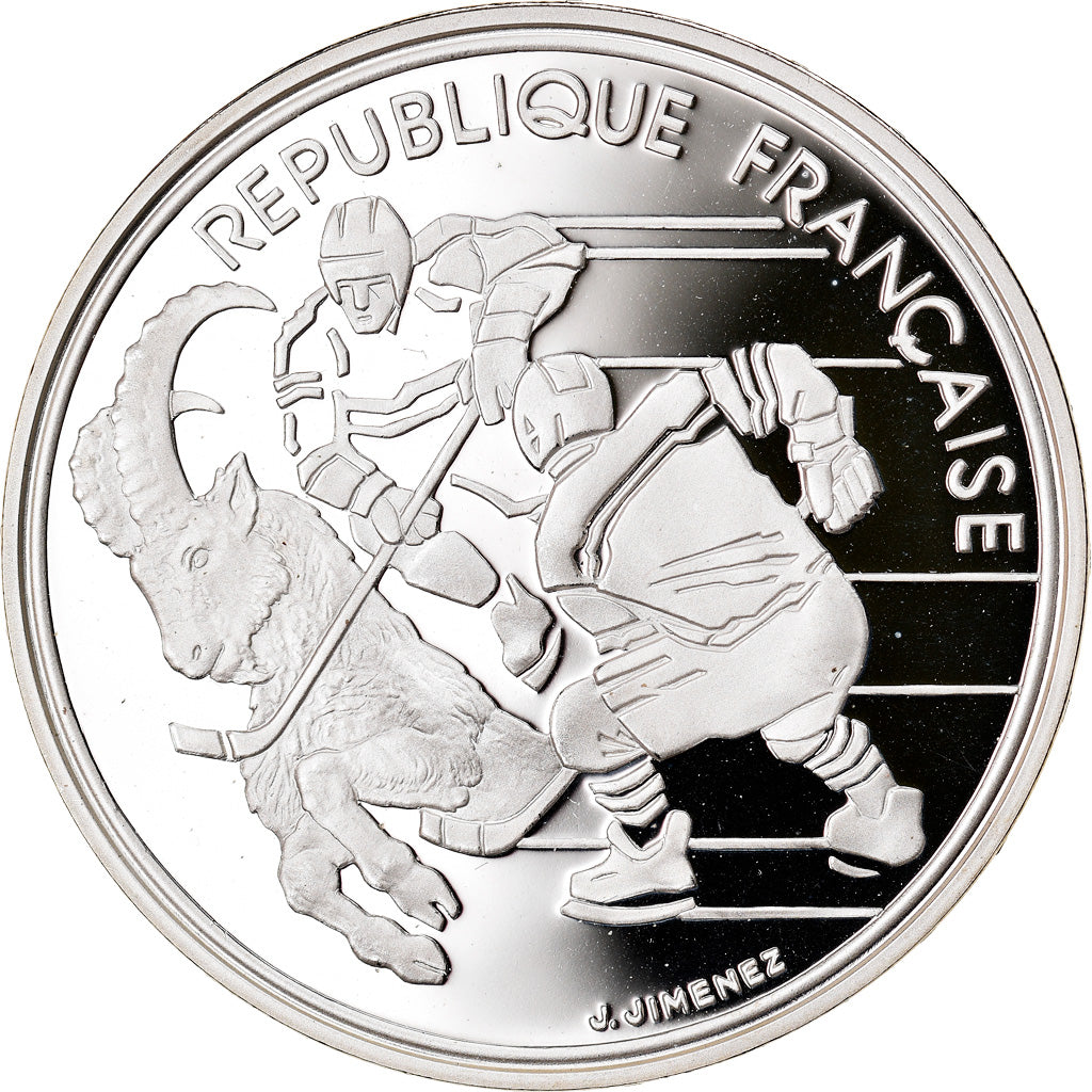 Moeda, França, albertville 92, 100 Francs, 1991, Proof, MS(65-70), Prata