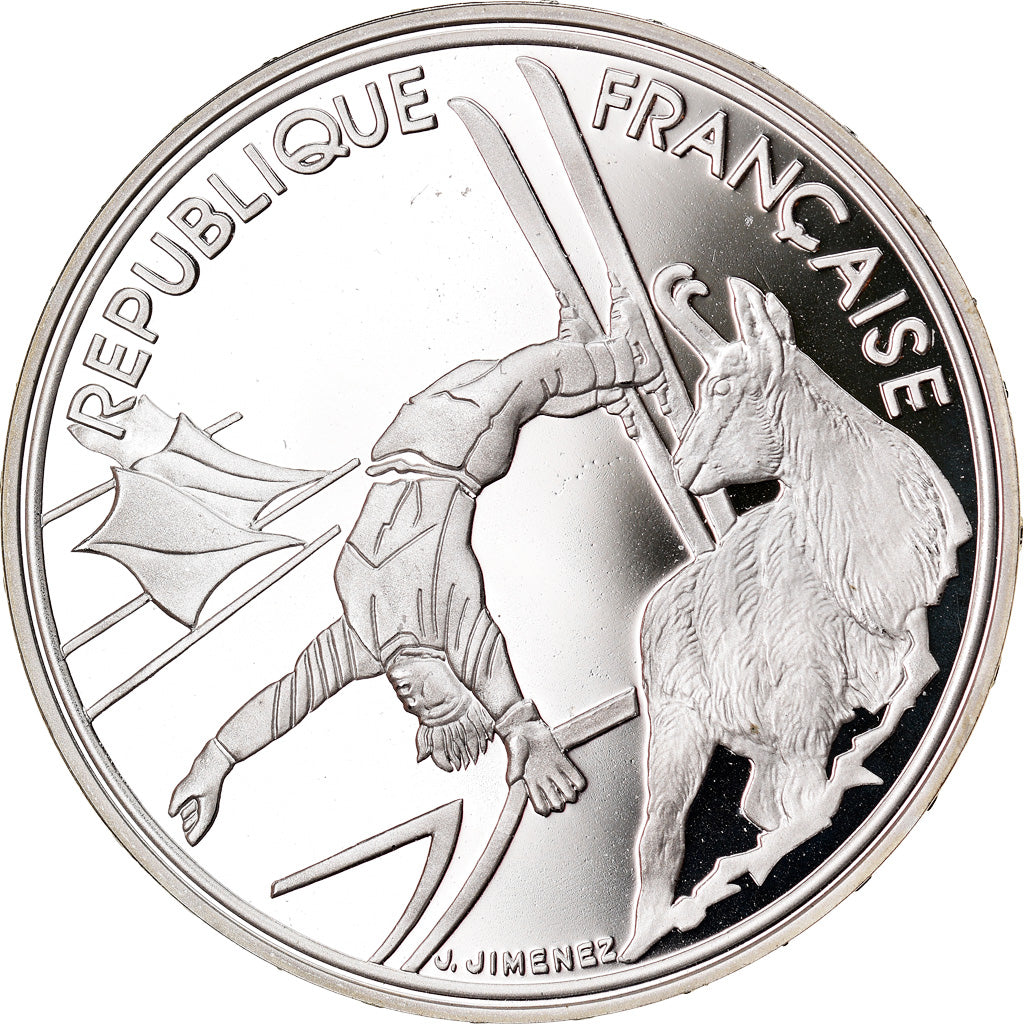 Coin, France, albertville 92, 100 Francs, 1990, Proof, MS(65-70), Silver