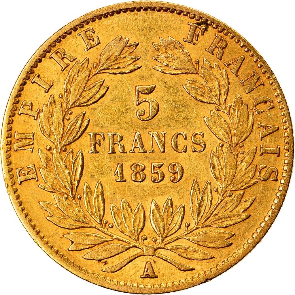 Coin, France, Napoleon III, Napoléon III, 5 Francs, 1859, Paris, VF(30-35)