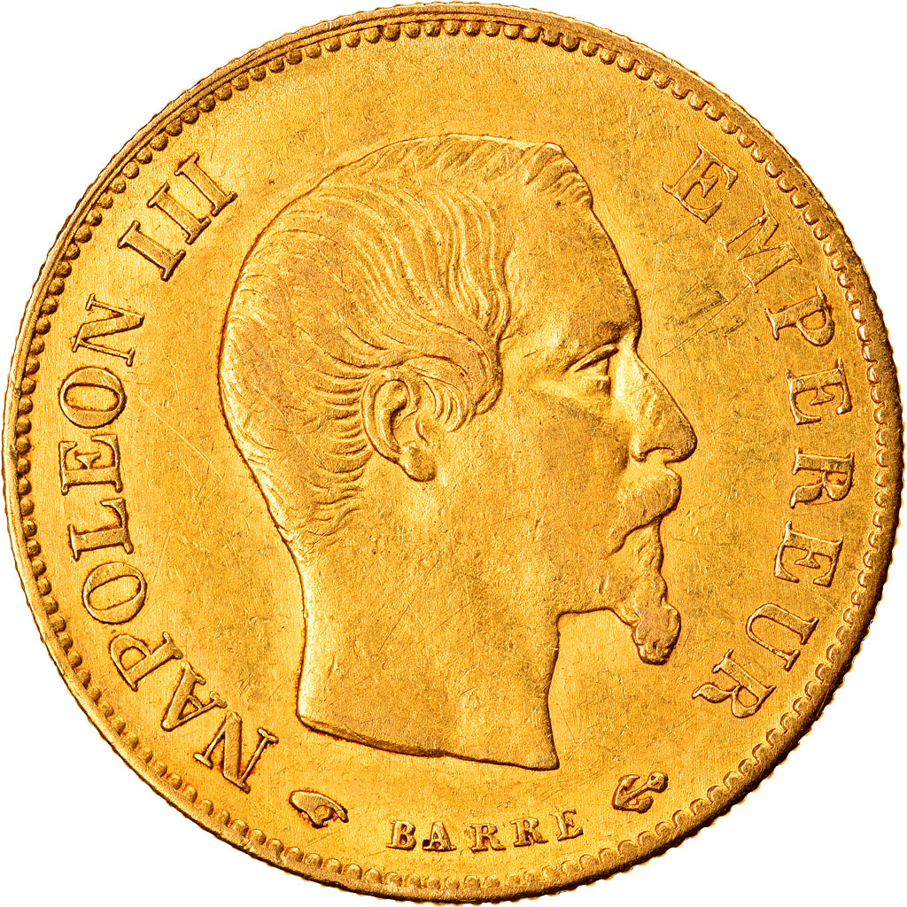 Moneda, Francia, Napoleon III, Napoléon III, 10 Francs, 1859, Paris, MBC+, Oro