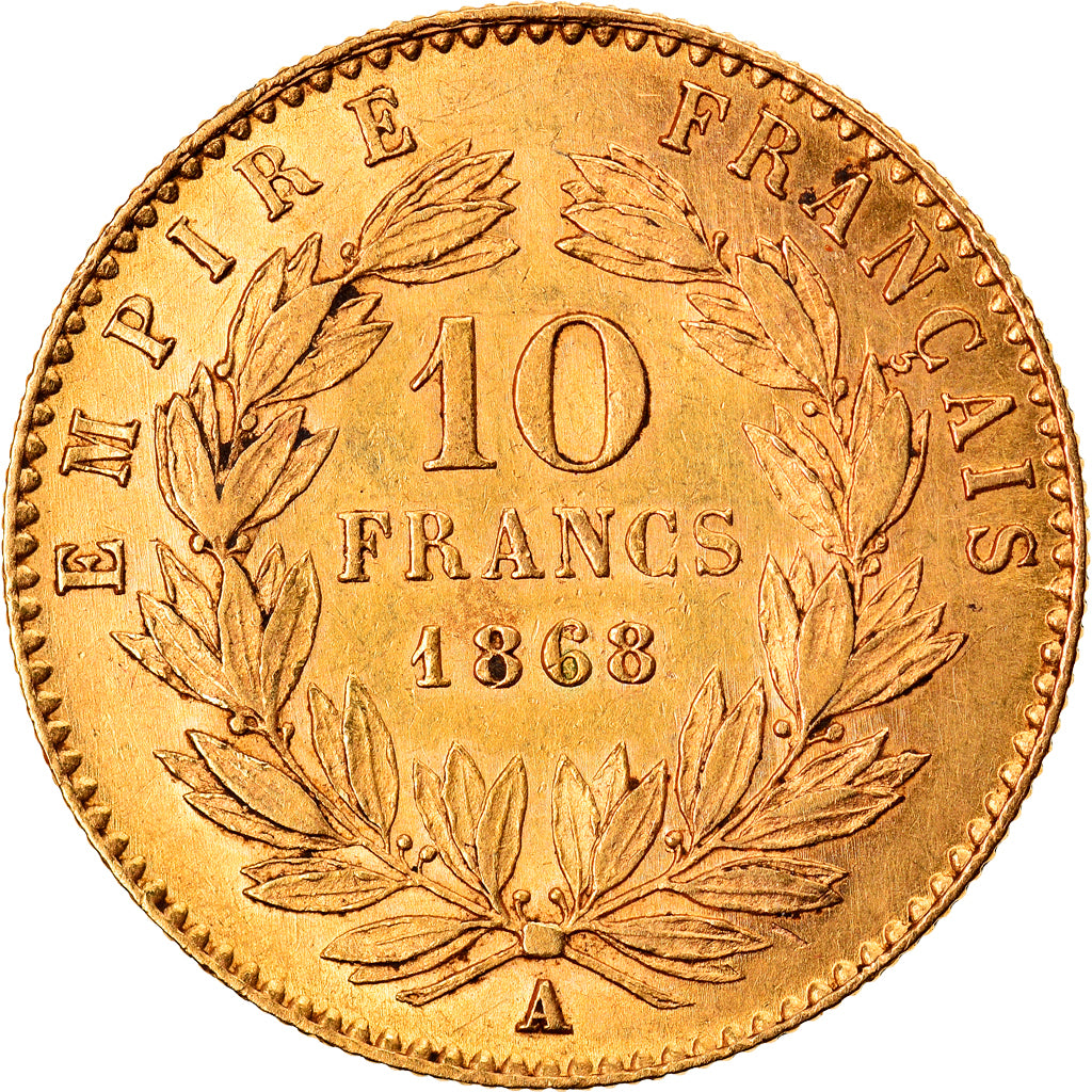 Munten, Frankrijk, Napoleon III, Napoléon III, 10 Francs, 1868, Paris, ZF+