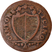Moneta, CANTONI SVIZZERI, TICINO, 3 Soldi, 1841, MB+, Biglione, KM:2