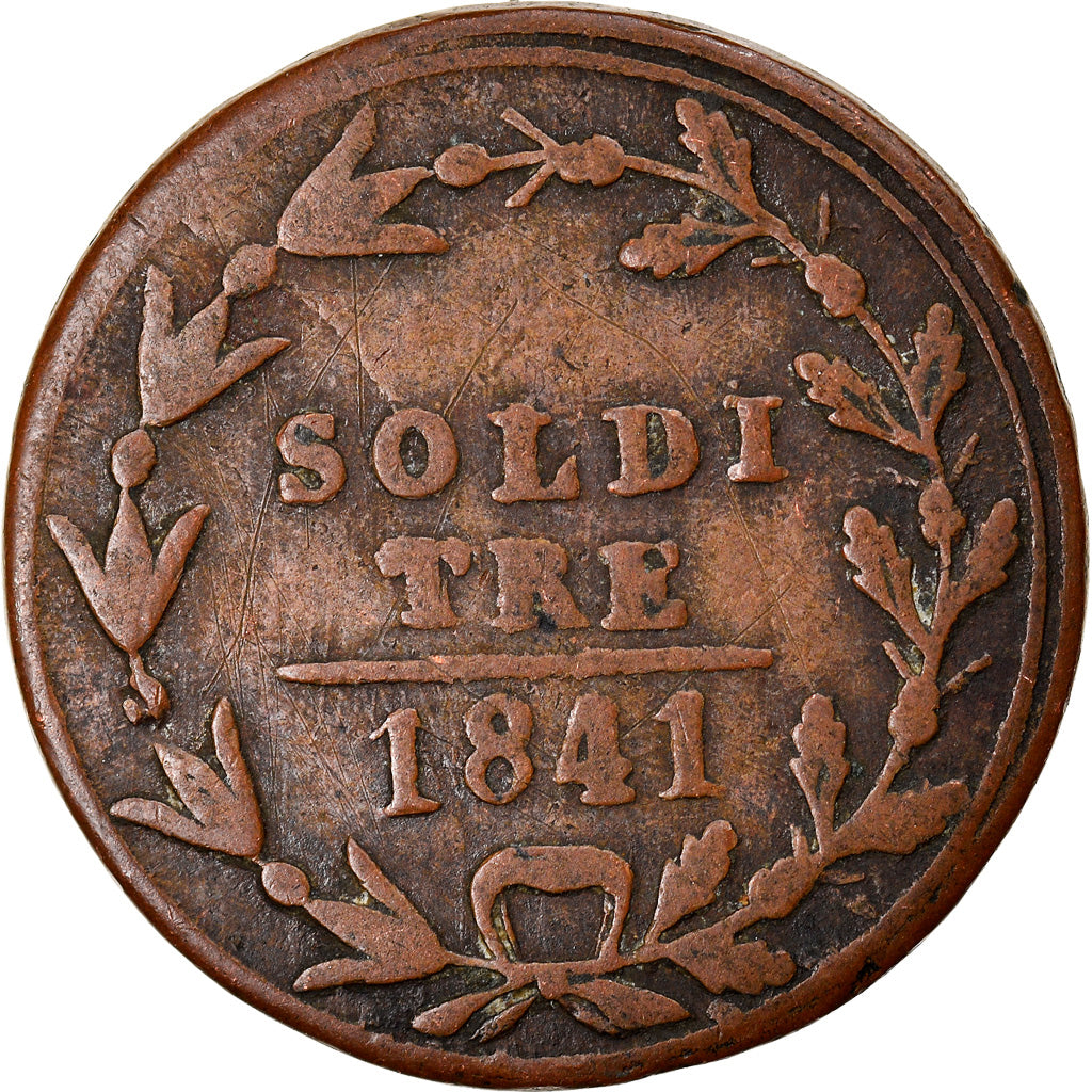 Moneta, CANTONI SVIZZERI, TICINO, 3 Soldi, 1841, MB+, Biglione, KM:2