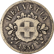 Coin, Switzerland, 10 Rappen, 1850, Strasbourg, VF(20-25), Billon, KM:6