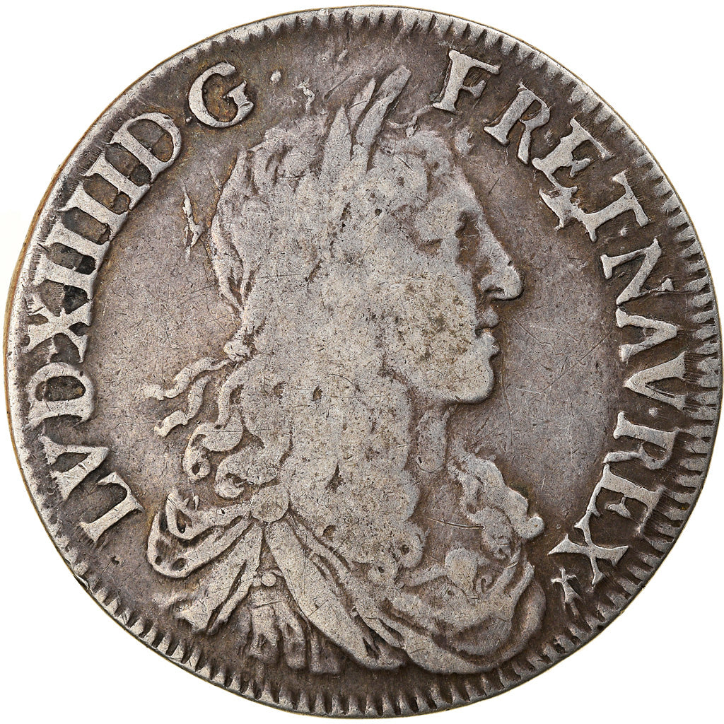Moneta, Francia, Louis XIV, 1/2 Écu au buste juvénile, 1/2 Ecu, 1660, Rennes