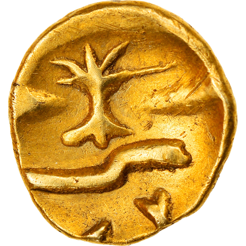 Coin, Morini, 1/4 Stater, Ist century BC, AU(55-58), Gold, Delestrée:249