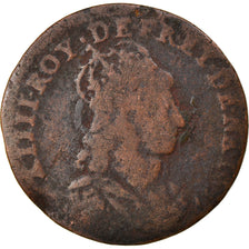 Moeda, França, Louis XIV, Liard, 1657, Tours, F(12-15), Cobre, Gadoury:80