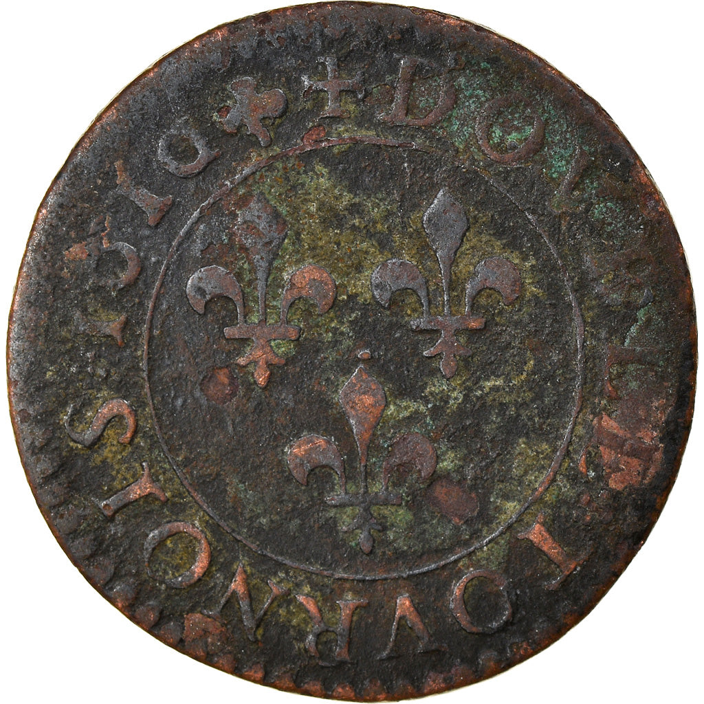 Münze, Frankreich, Henri IV, Double Tournois, 1610, Lyon, S, Kupfer, CGKL:204