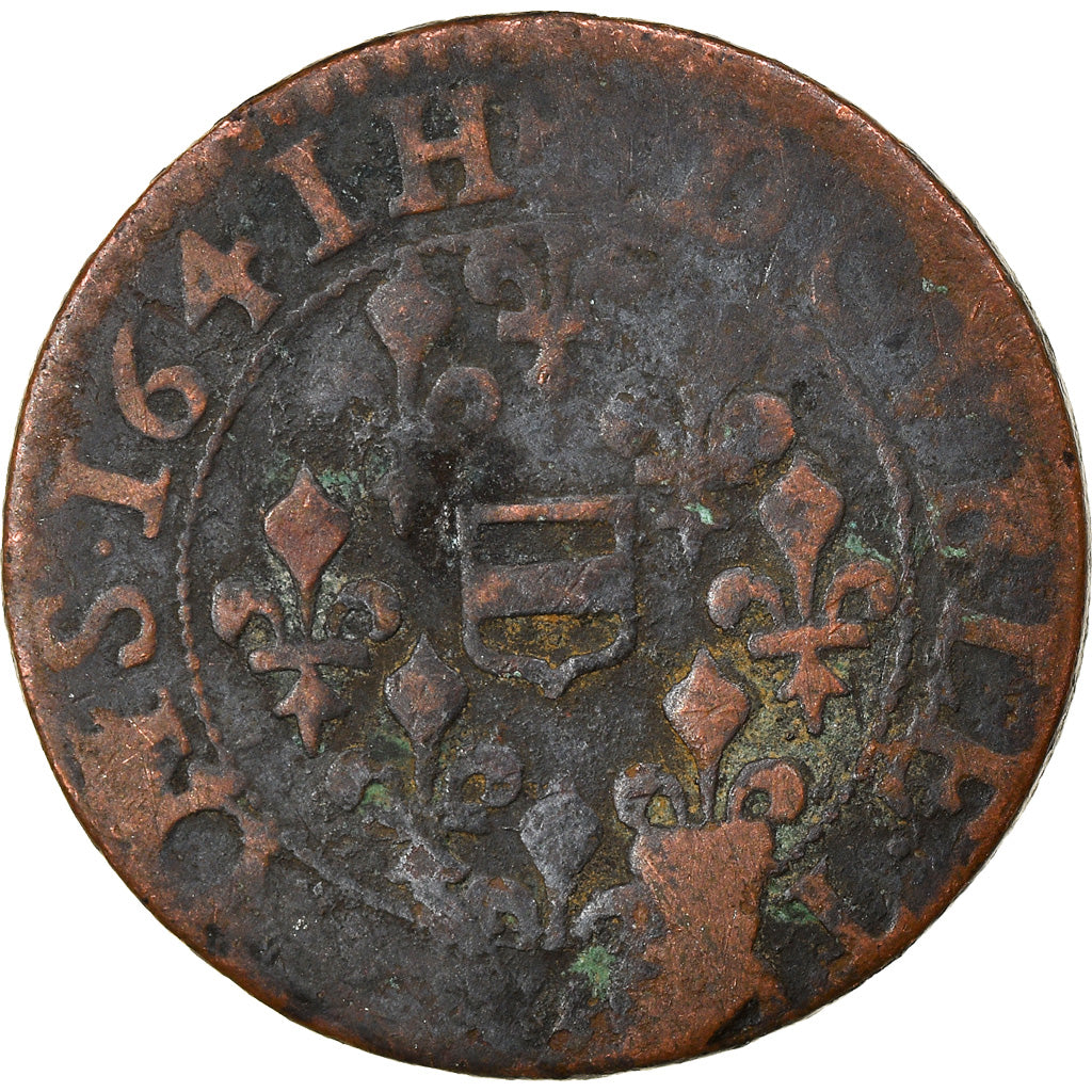 Münze, FRENCH STATES, BOISBELLE & HENRICHEMONT, Double Tournois, 1641, S