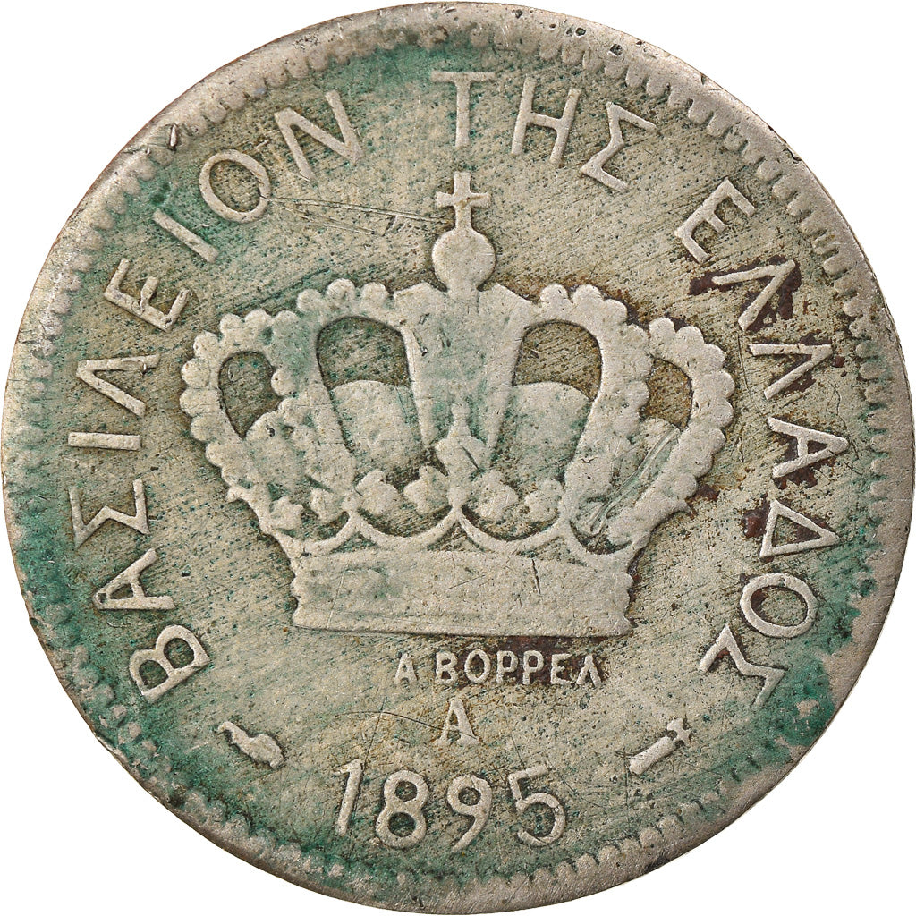 Moeda, Grécia, George I, 20 Lepta, 1895, Athens, VF(30-35), Cobre-níquel
