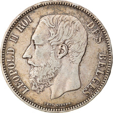 Moneta, Belgio, Leopold II, 5 Francs, 5 Frank, 1867, Point après F, BB