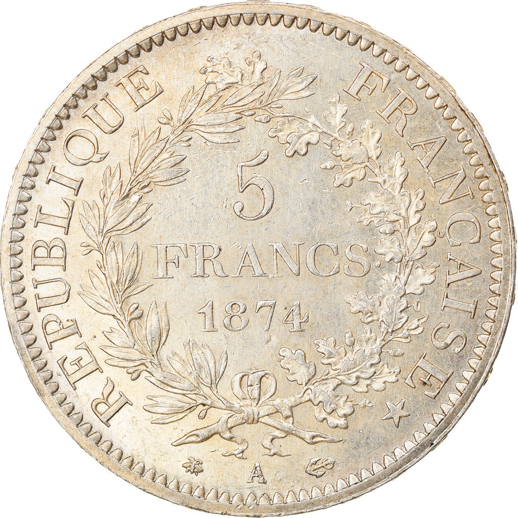 Münze, Frankreich, Hercule, 5 Francs, 1874, Paris, VZ, Silber, KM:820.1
