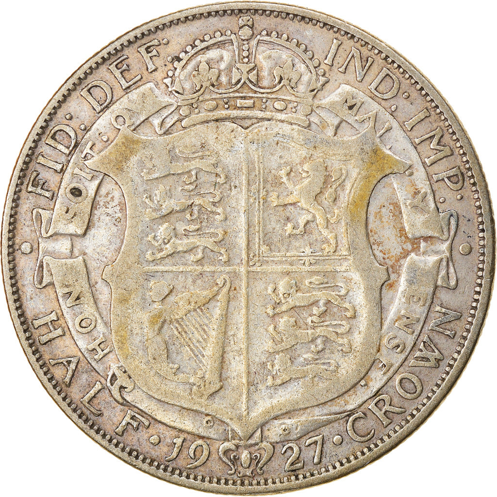 Moneta, Gran Bretagna, George V, 1/2 Crown, 1927, MB, Argento, KM:830