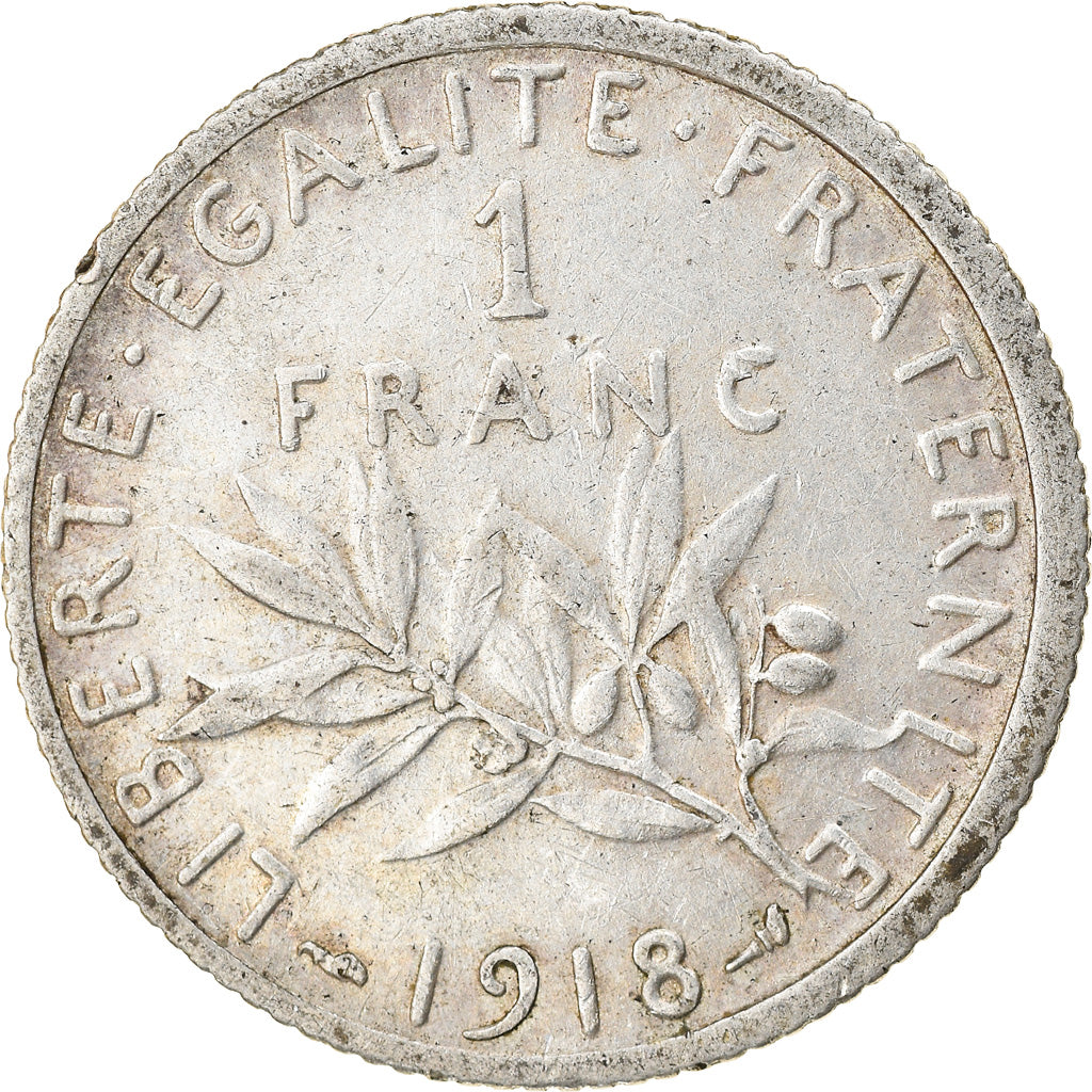 Münze, Frankreich, Semeuse, Franc, 1918, Paris, error, SS, Silber, KM:844.1