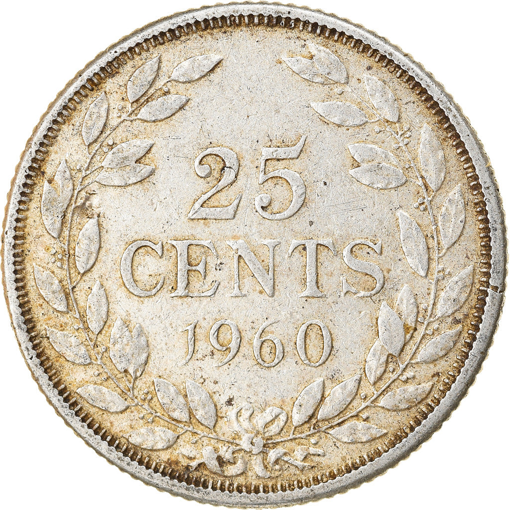 Moneta, Liberia, 25 Cents, 1960, BB+, Argento, KM:16