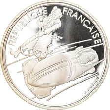 Münze, Frankreich, Bobsledding, 100 Francs, 1990, Albertville 92, STGL, Silber