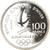Coin, France, Bobsledding, 100 Francs, 1990, Albertville 92, MS(65-70), Silver