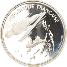 Munten, Frankrijk, Ski jumpers, 100 Francs, 1991, Albertville 92, FDC, Zilver