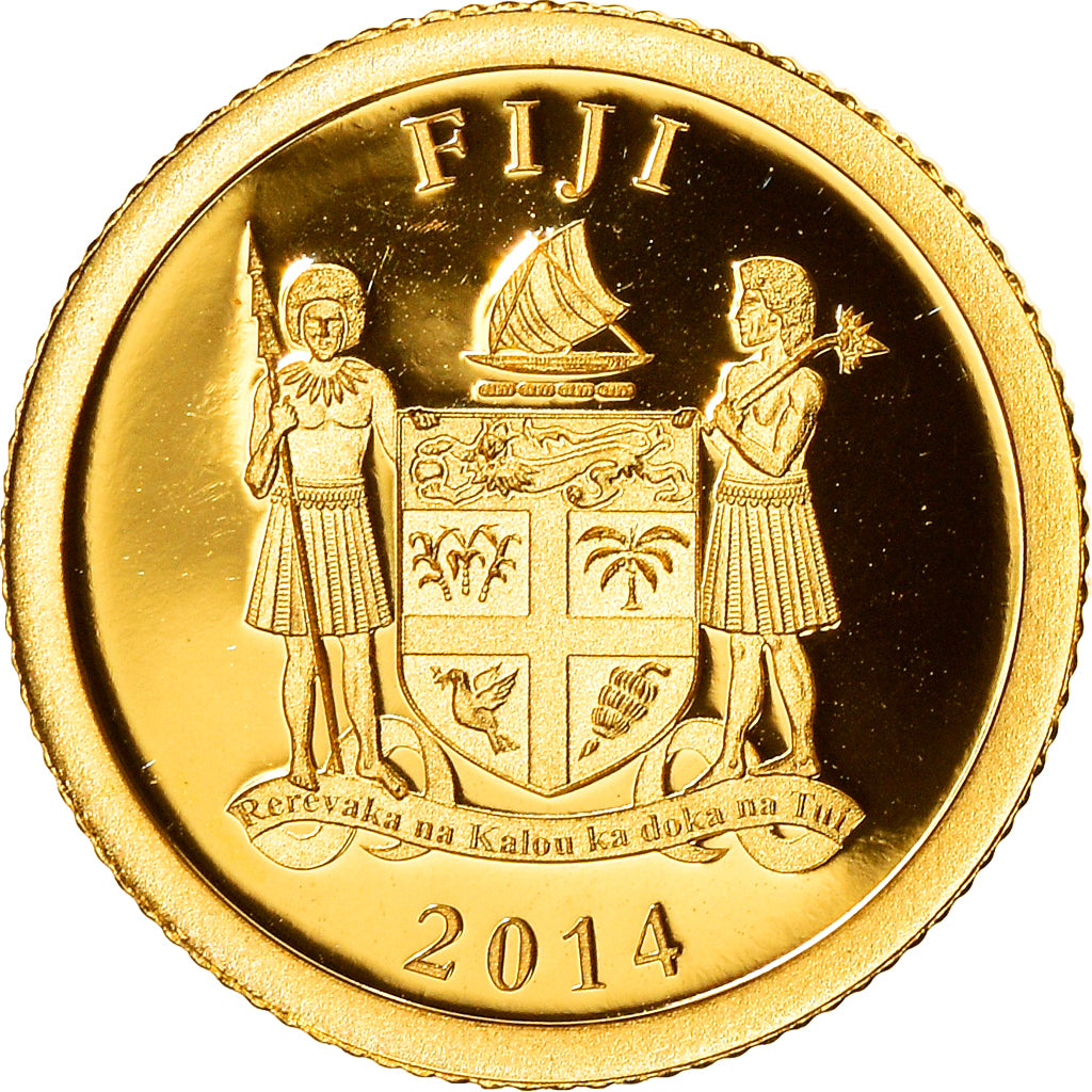 Münze, Fiji, Elizabeth II, George Washington, 2 Dollars, 2014, STGL, Gold