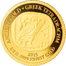 Moeda, Vanuatu, ancient gold greek tetradrachm, 20 Vatu, 2015, British Royal