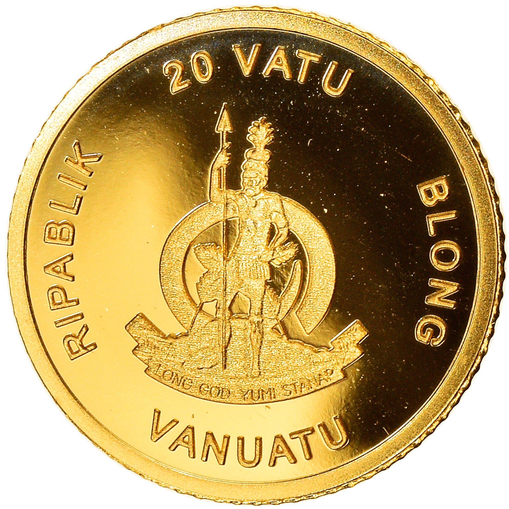 Moeda, Vanuatu, ancient gold greek tetradrachm, 20 Vatu, 2015, British Royal