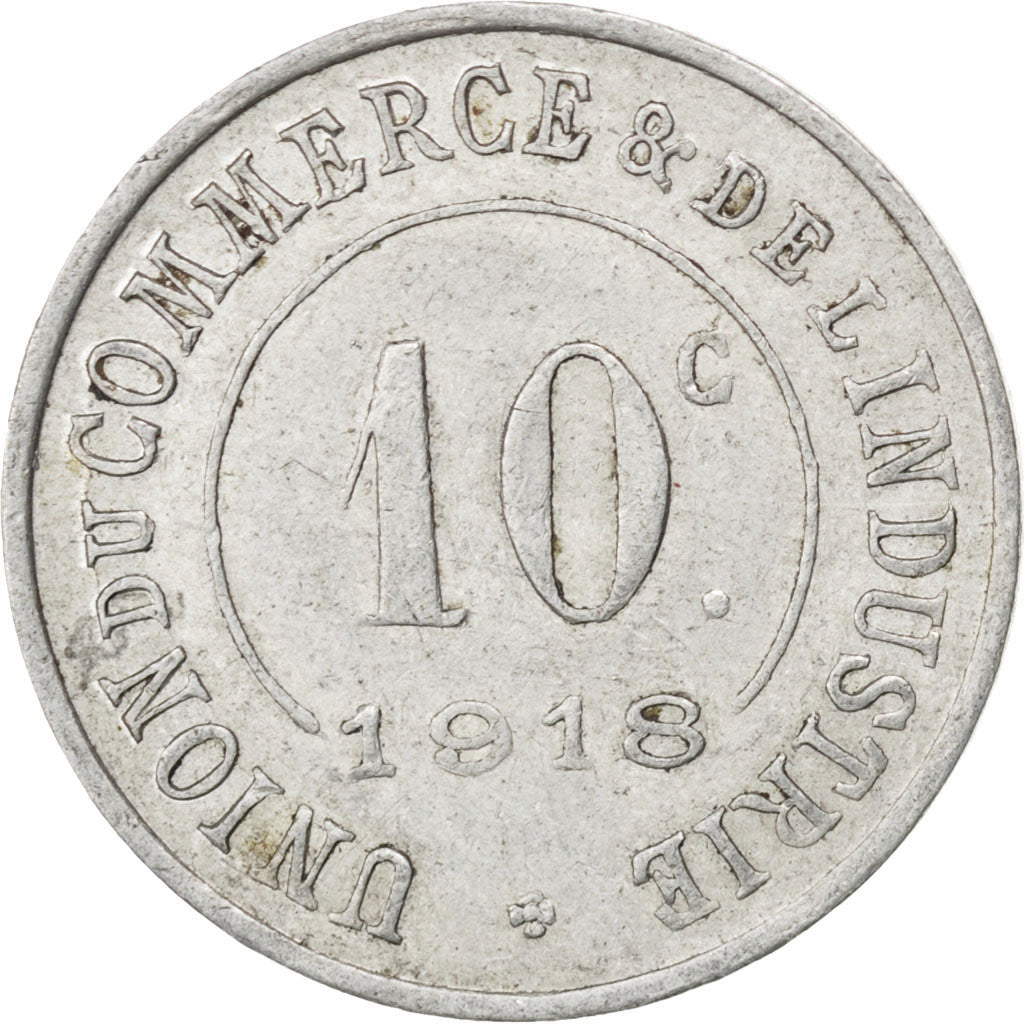 Poissy, Union du Commerce et de l'Industrie, 10 Centimes 1918, Elie 10.2